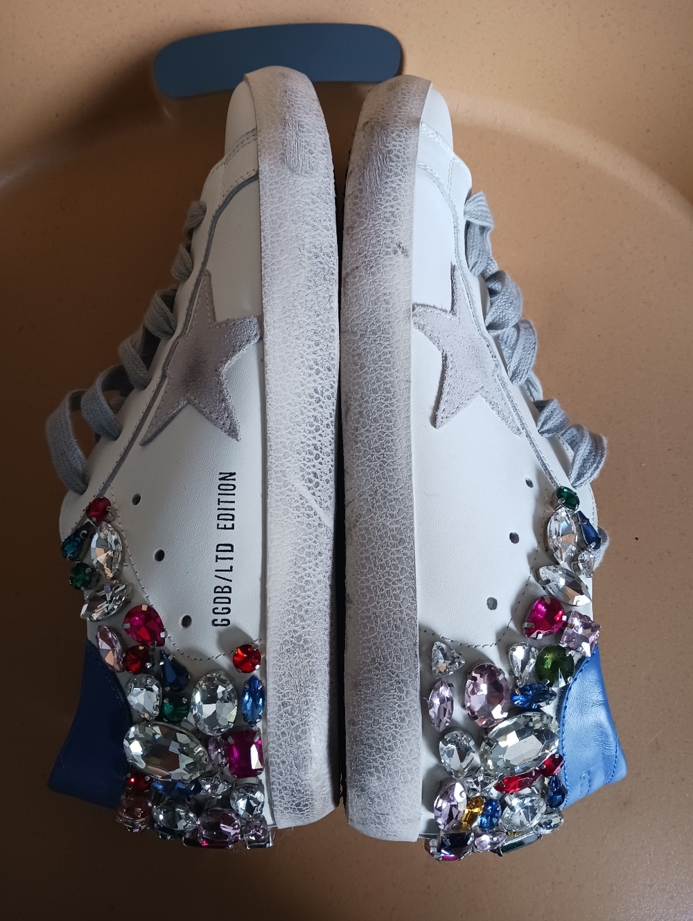 Golden Goose Super Star Rhinestone Embellished Sneakers Size 40 - Picture 8 of 16